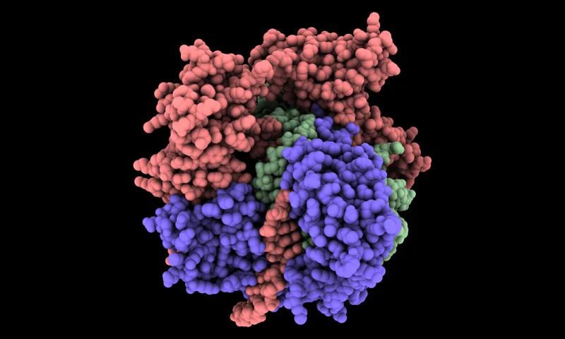 Molecular render representing RoseTTAFold3